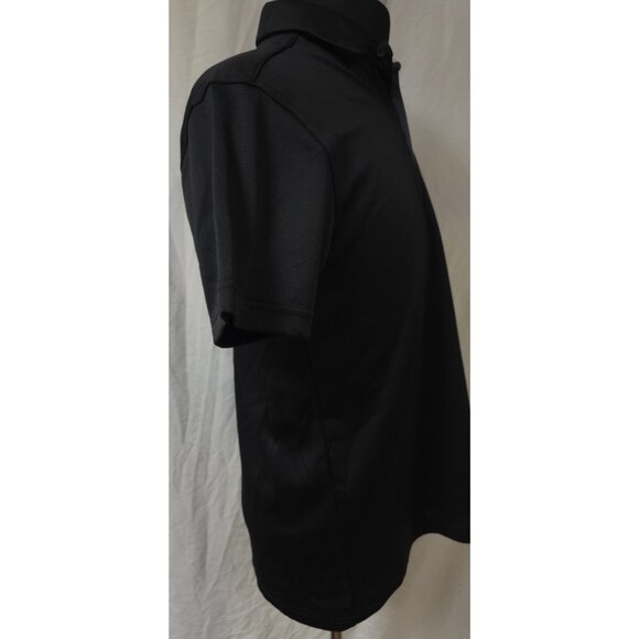 Reebok Mens Medium Dark Blue Perforated Short Sleeve Logo Golf Polo Shirt - Picture 7 of 12